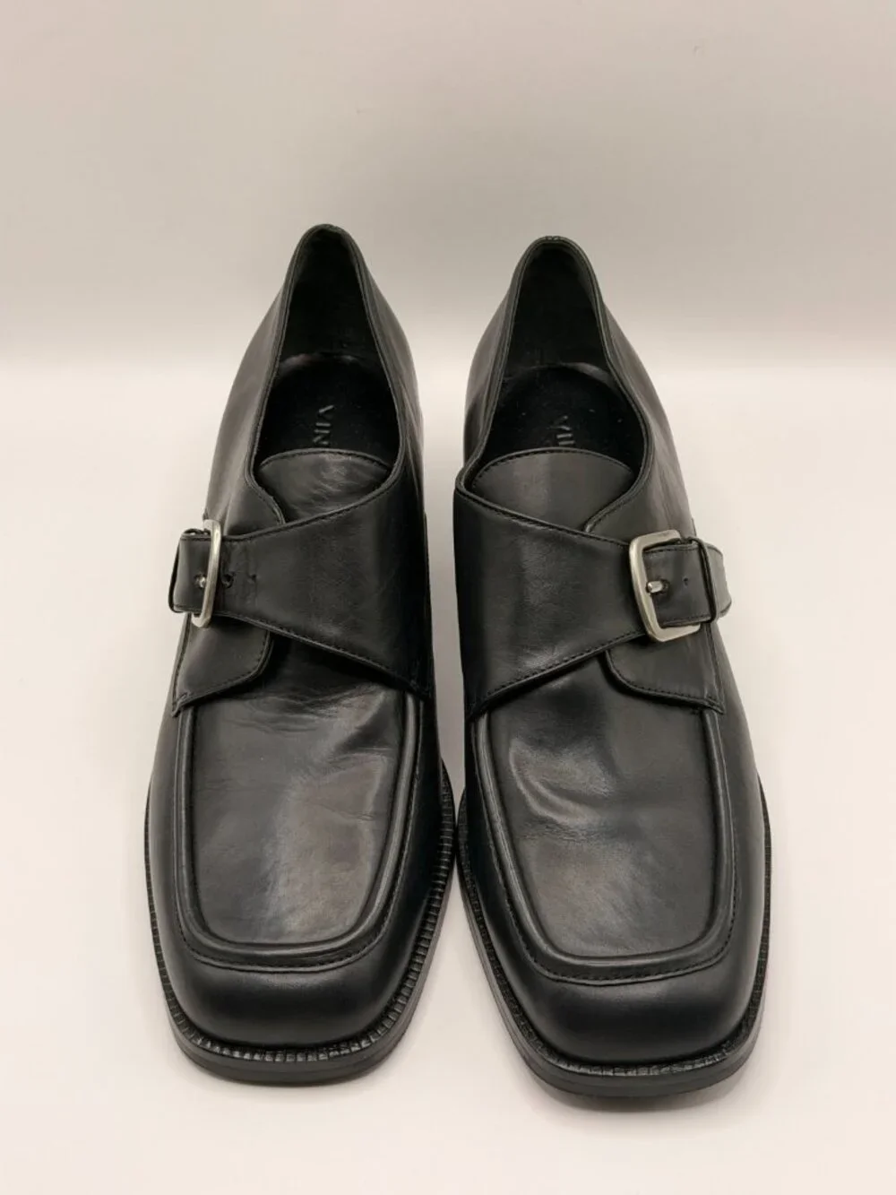 Vince Women's Lennox Blaxk Leather Loafer Pumps Heel Sz 8